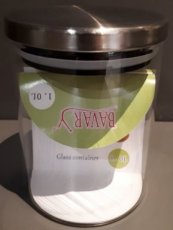 Voorraaddoos glas - inox 1.0l - 10x12cm