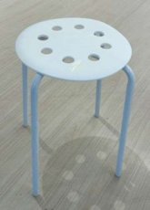 MAXB7027R Metalen kruk wit 31x31x44.5cm