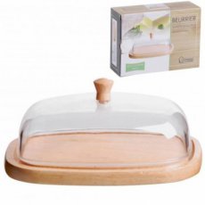 URB30140 Botervlootje hout met acryl deksel