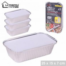 URB32333 Schotel aluminium 25x15x7cm per 3